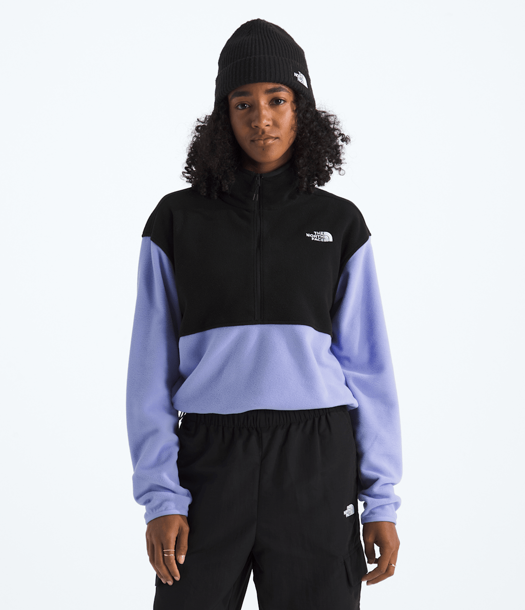 Women’s Glacier Fleece ½-Zip Short Jacket - Periwinkle Glow-Tnf Black