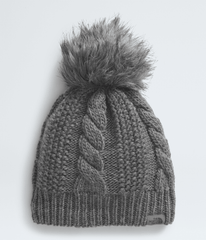 Women’s Oh Mega Fur Pom Lined Beanie - TNF Medium Grey Heather