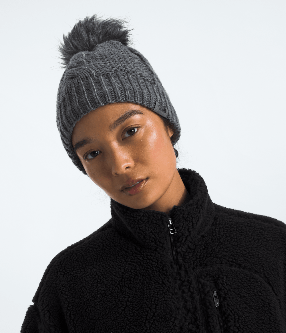 Women’s Oh Mega Fur Pom Lined Beanie - TNF Medium Grey Heather