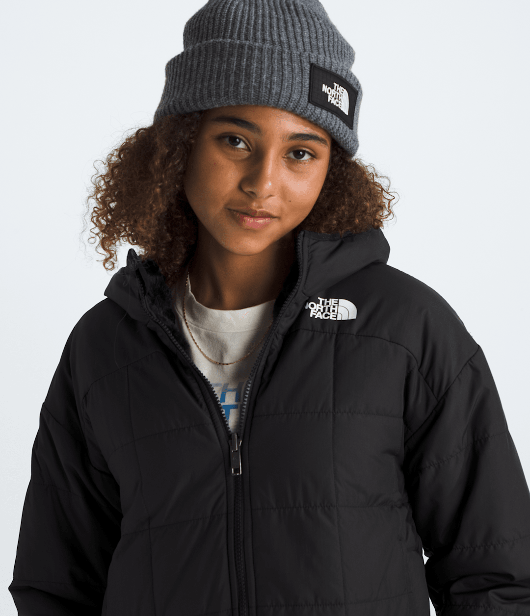 Girls’ Reversible Shasta Short Parka - TNF Black