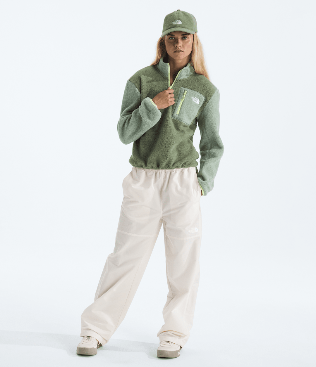 Women’s Yumiori ¼-Zip Jacket - Bark Mist/Slate Moss/Astro Lime