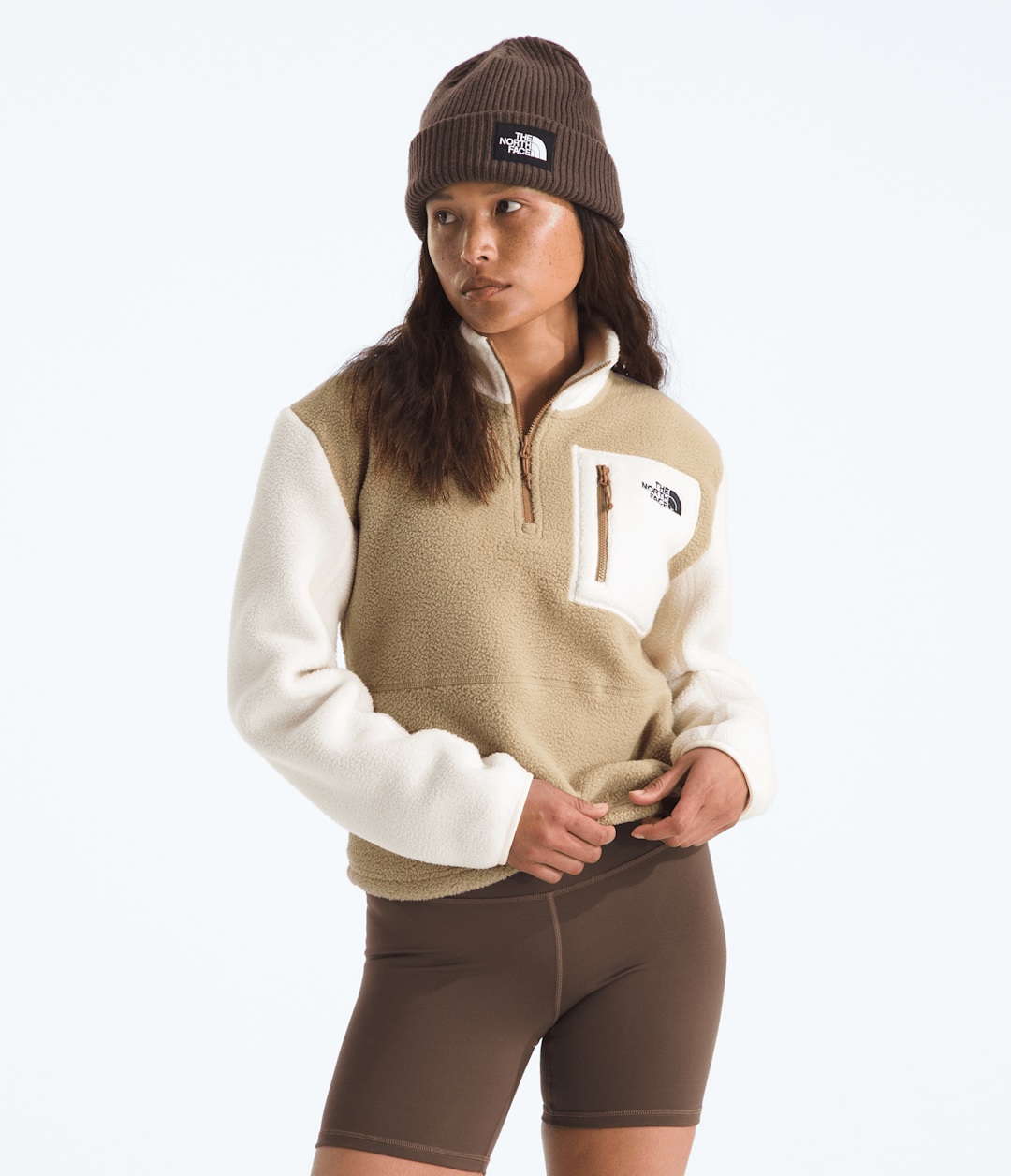 Women’s Yumiori ¼-Zip Jacket - Khaki Stone/White Dune/Utility Brown