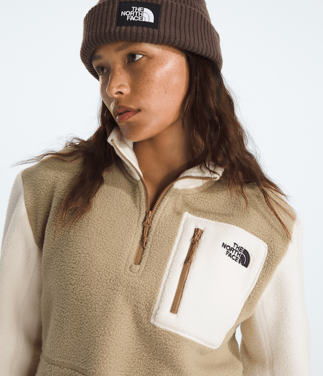 Women’s Yumiori ¼-Zip Jacket - Khaki Stone/White Dune/Utility Brown