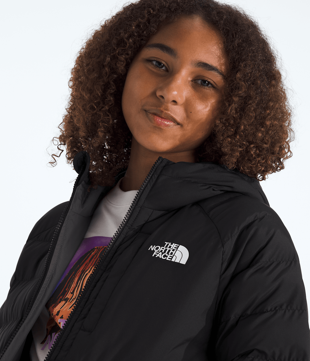 Girls’ Reversible Perrito Hooded Jacket - TNF Black/Smoked Pearl