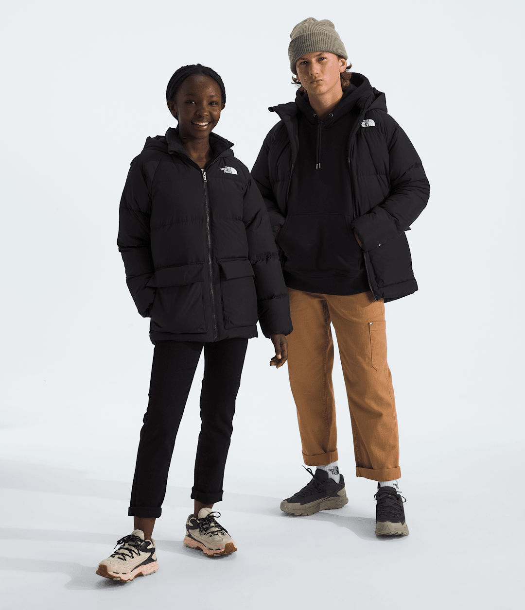 Boys’ & Girls’ North Down Fleece-Lined Short Parka - TNF Black