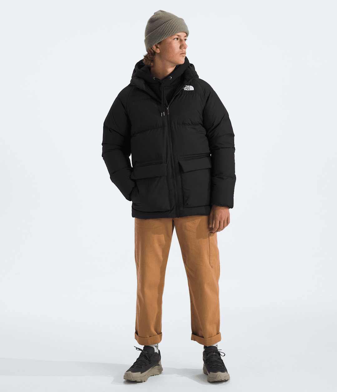 Boys’ & Girls’ North Down Fleece-Lined Short Parka - TNF Black