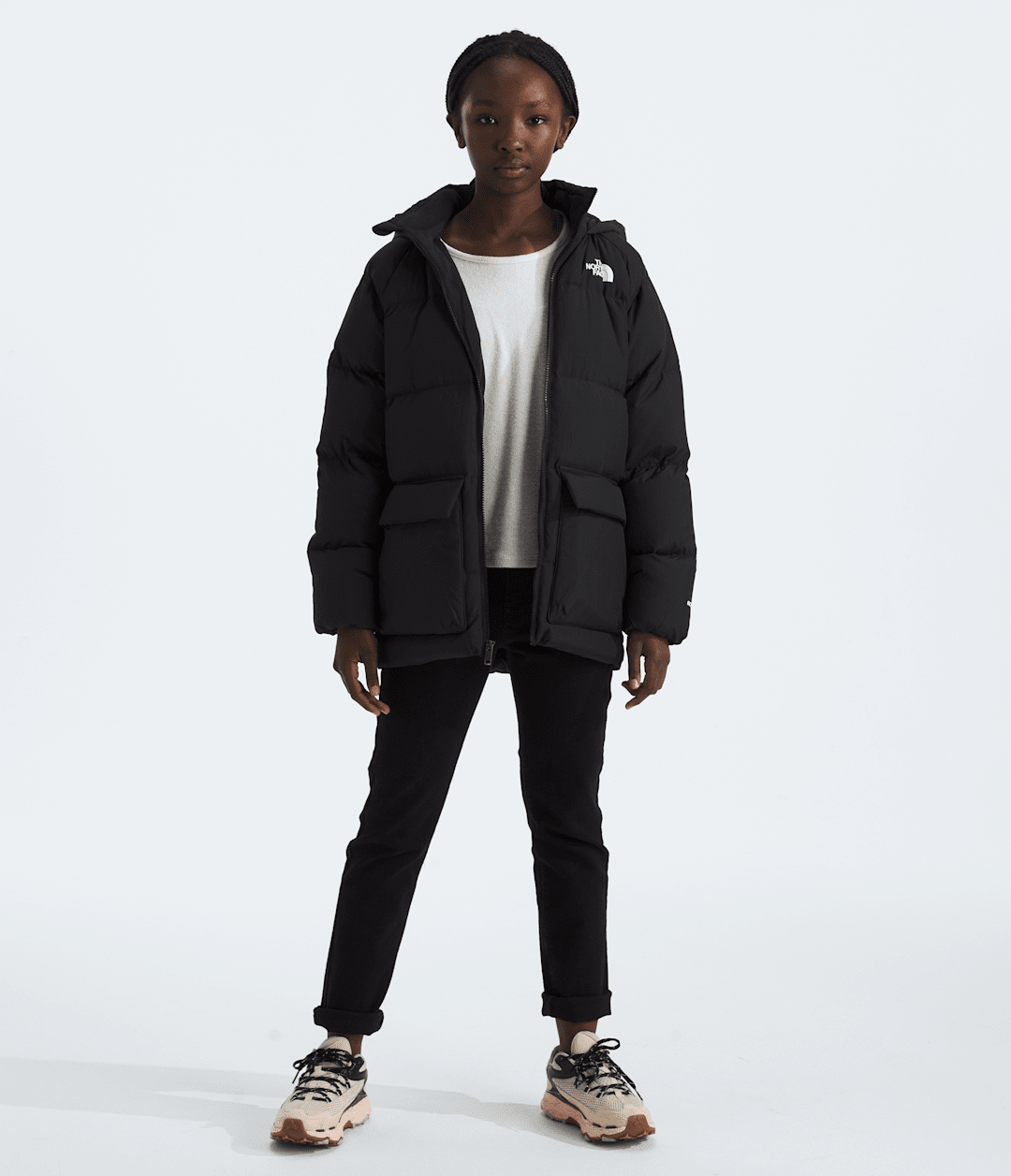 Boys’ & Girls’ North Down Fleece-Lined Short Parka - TNF Black