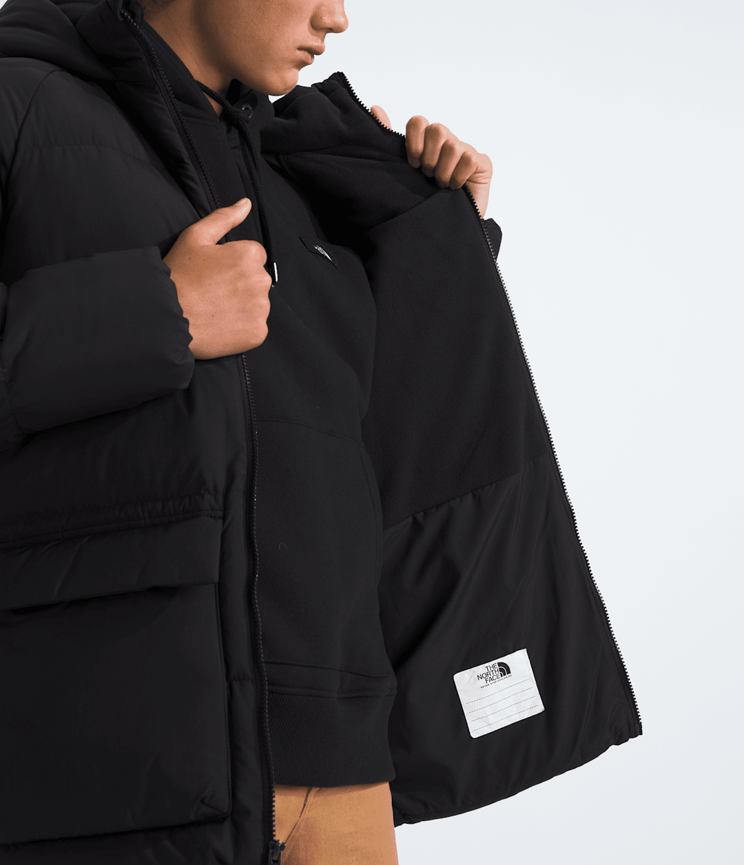 Boys’ & Girls’ North Down Fleece-Lined Short Parka - TNF Black