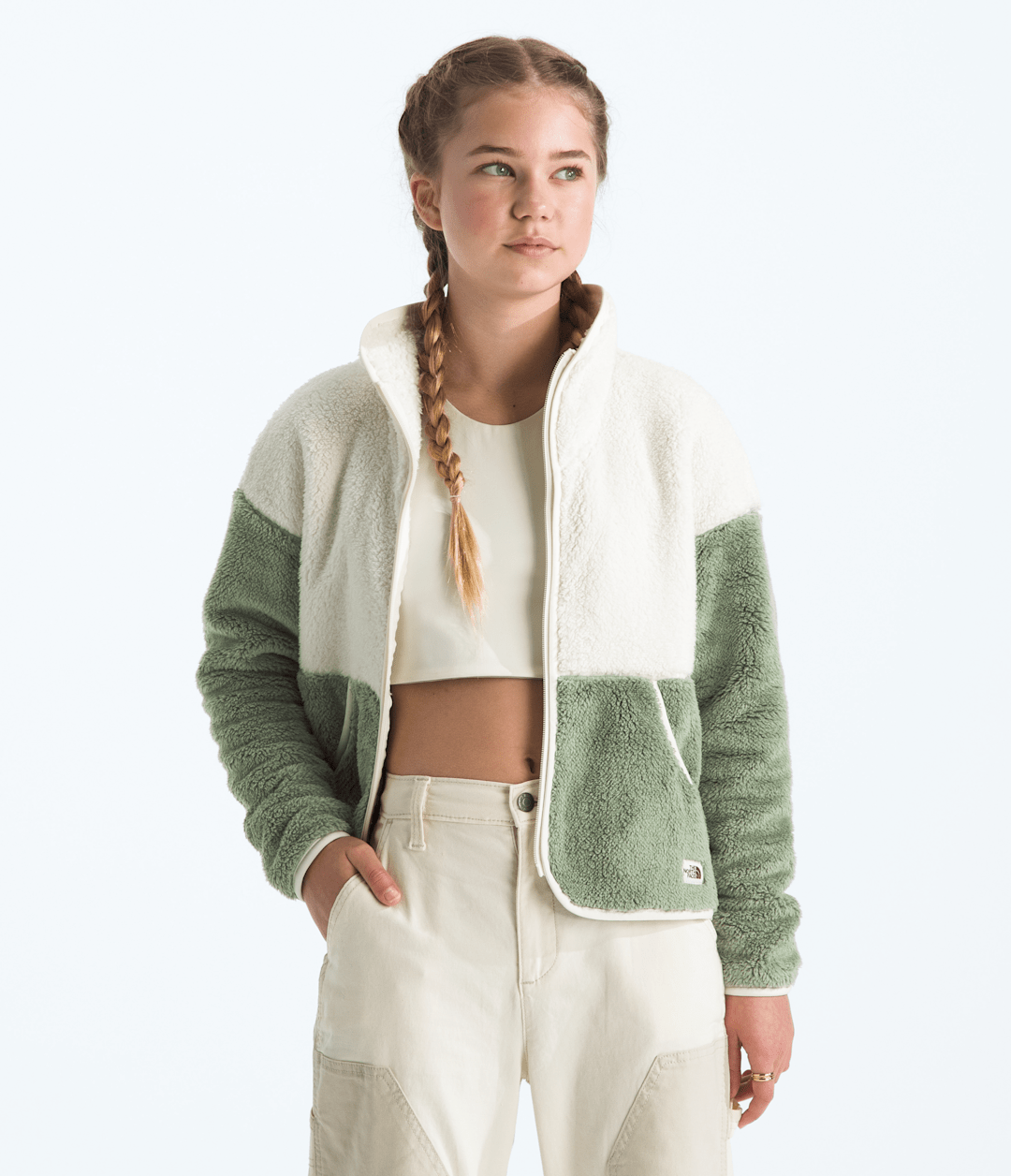 Girls’ Cabin Fleece Full-Zip Jacket - White Dune/Bark Mist