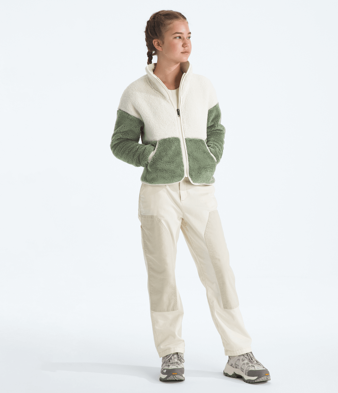 Girls’ Cabin Fleece Full-Zip Jacket - White Dune/Bark Mist