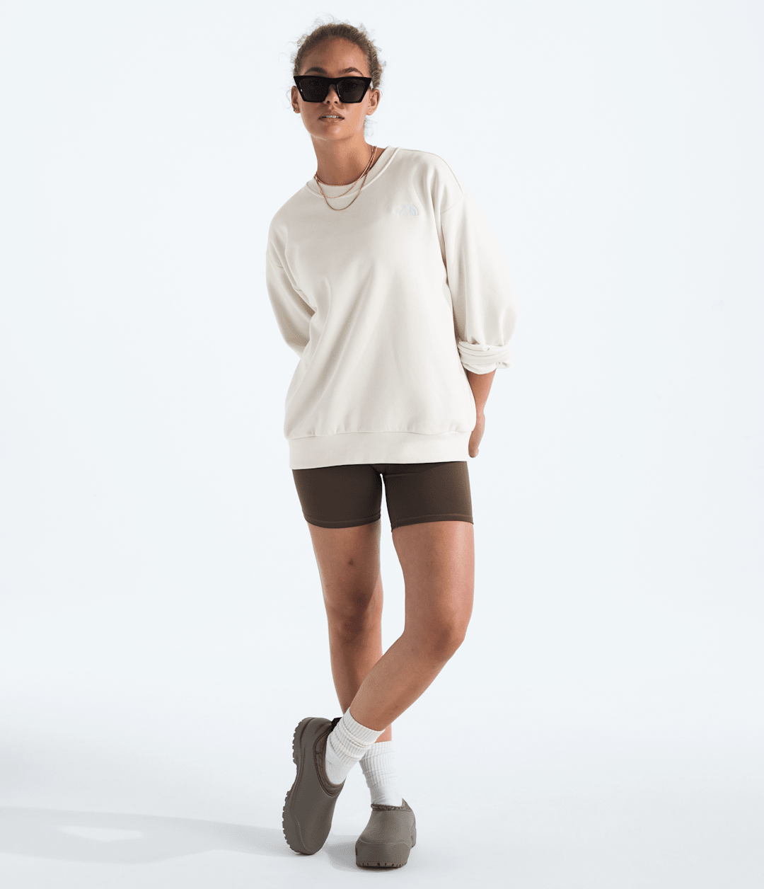 Women’s Evolution Simple Dome Oversized Crew - White Dune