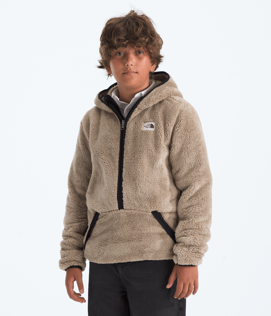 Boys’ Cabin Fleece Hoodie - Mushroom Grey/TNF Black