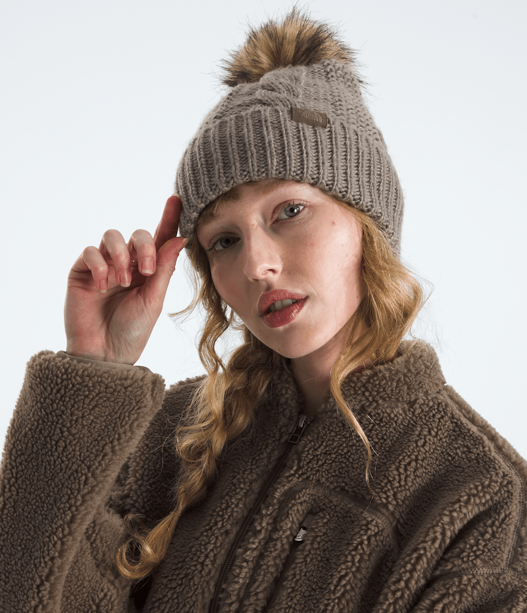 Women’s Oh Mega Fur Pom Beanie - Mocha Brown