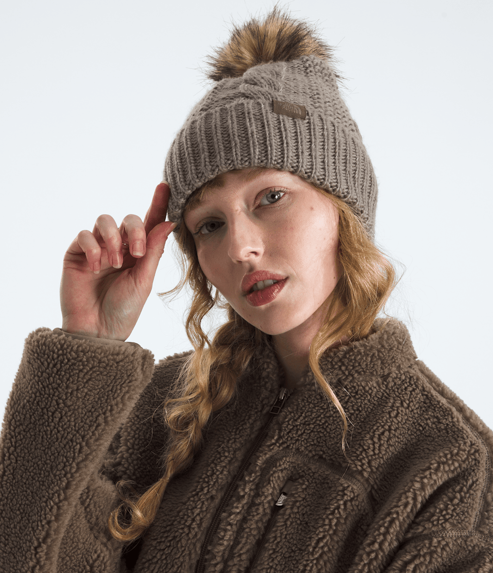 Women’s Oh Mega Fur Pom Beanie - Mocha Brown