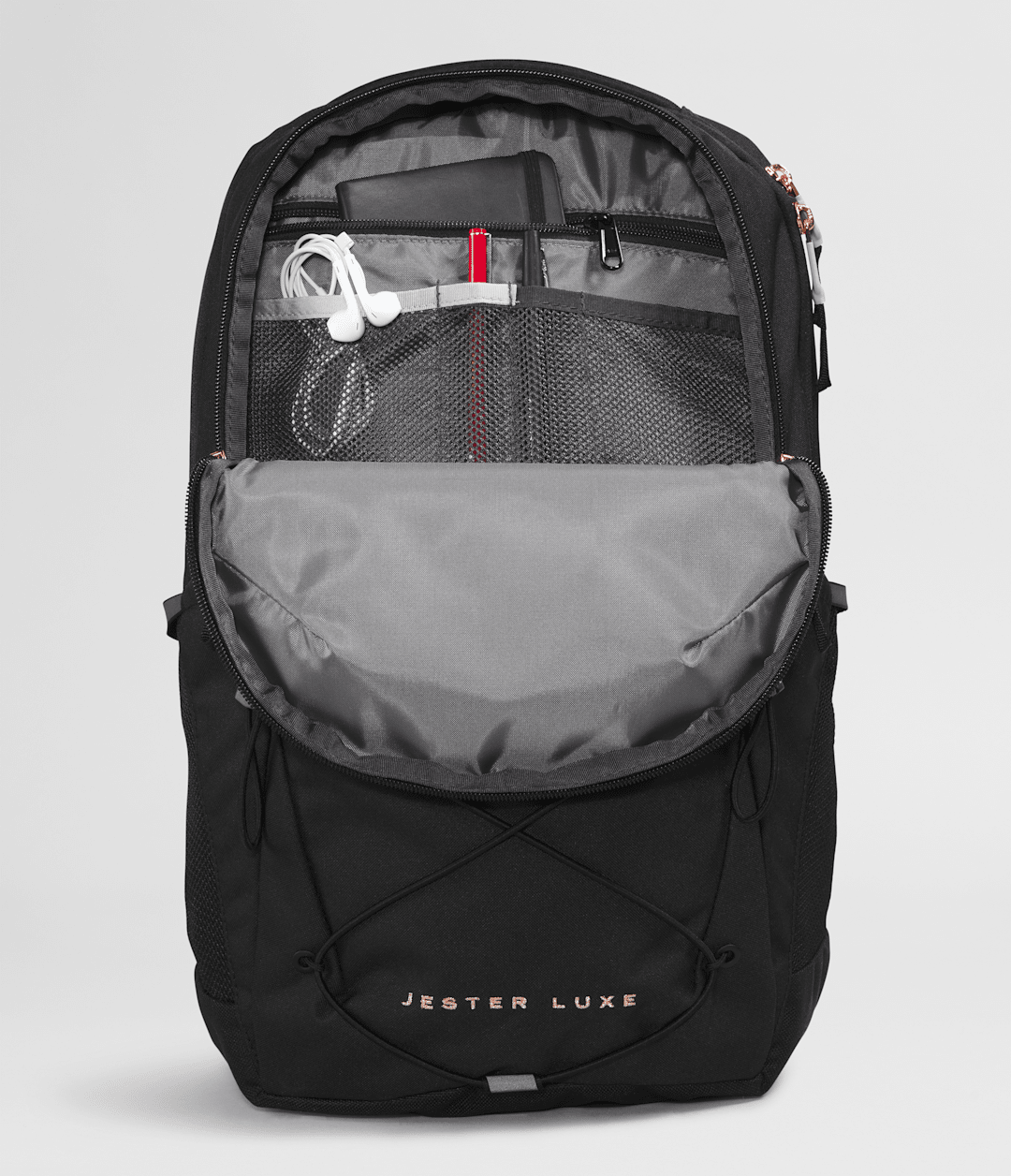 Women’s Jester Luxe Backpack - TNF Black Heather/Burnt Coral Metallic