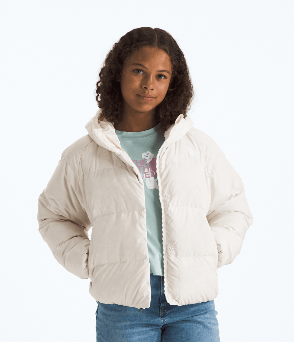 Girls’ North Down Hooded Jacket - White Dune