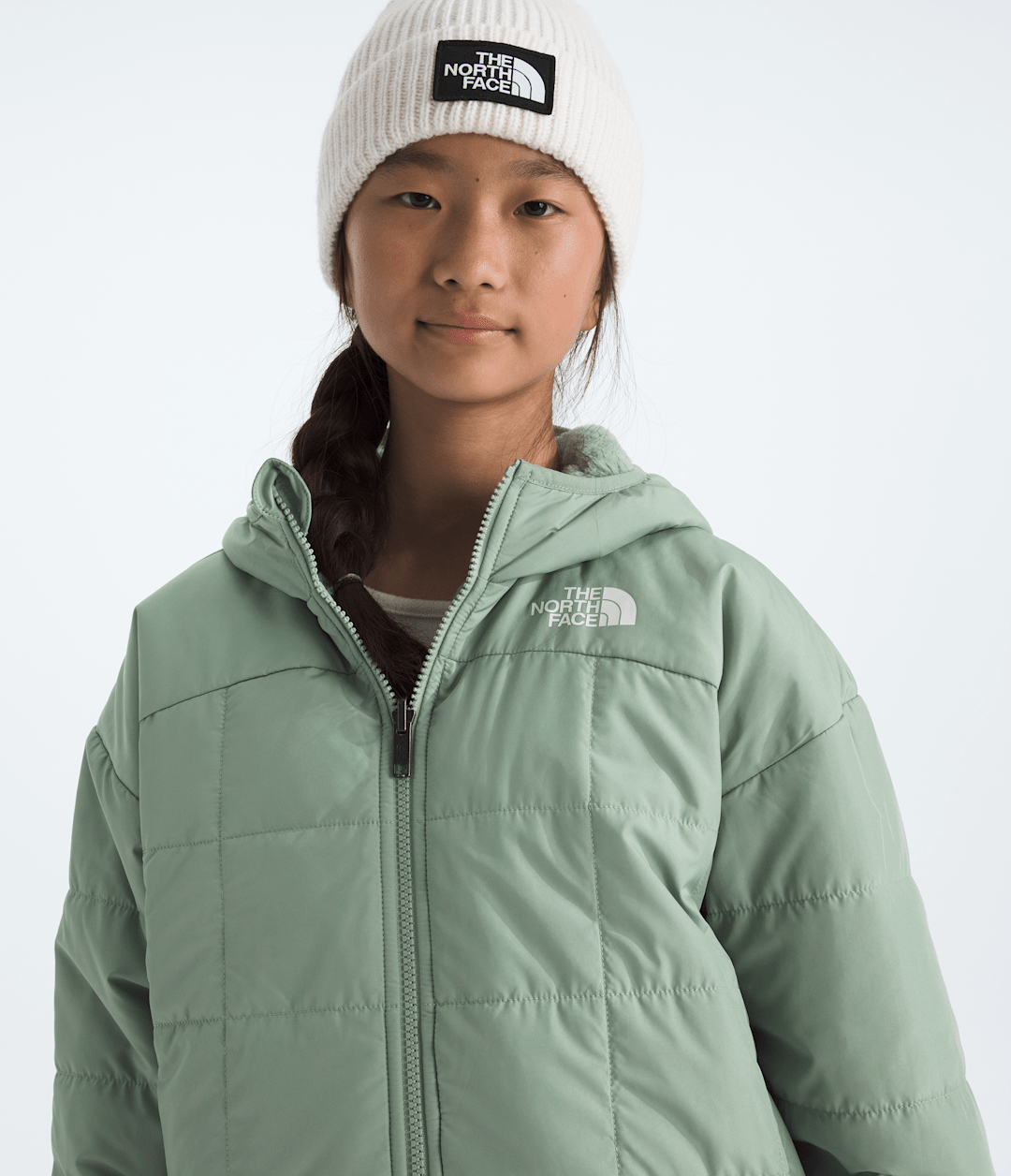 Girls’ Reversible Shasta Short Parka - Slate Moss