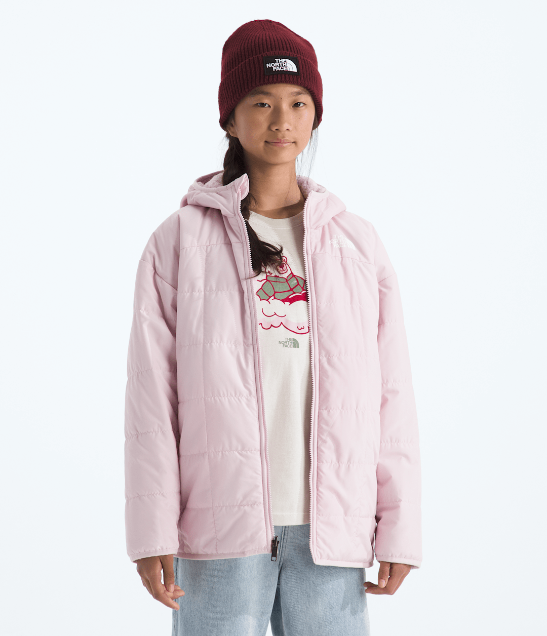 Girls’ Reversible Shasta Short Parka - Pale Blossom