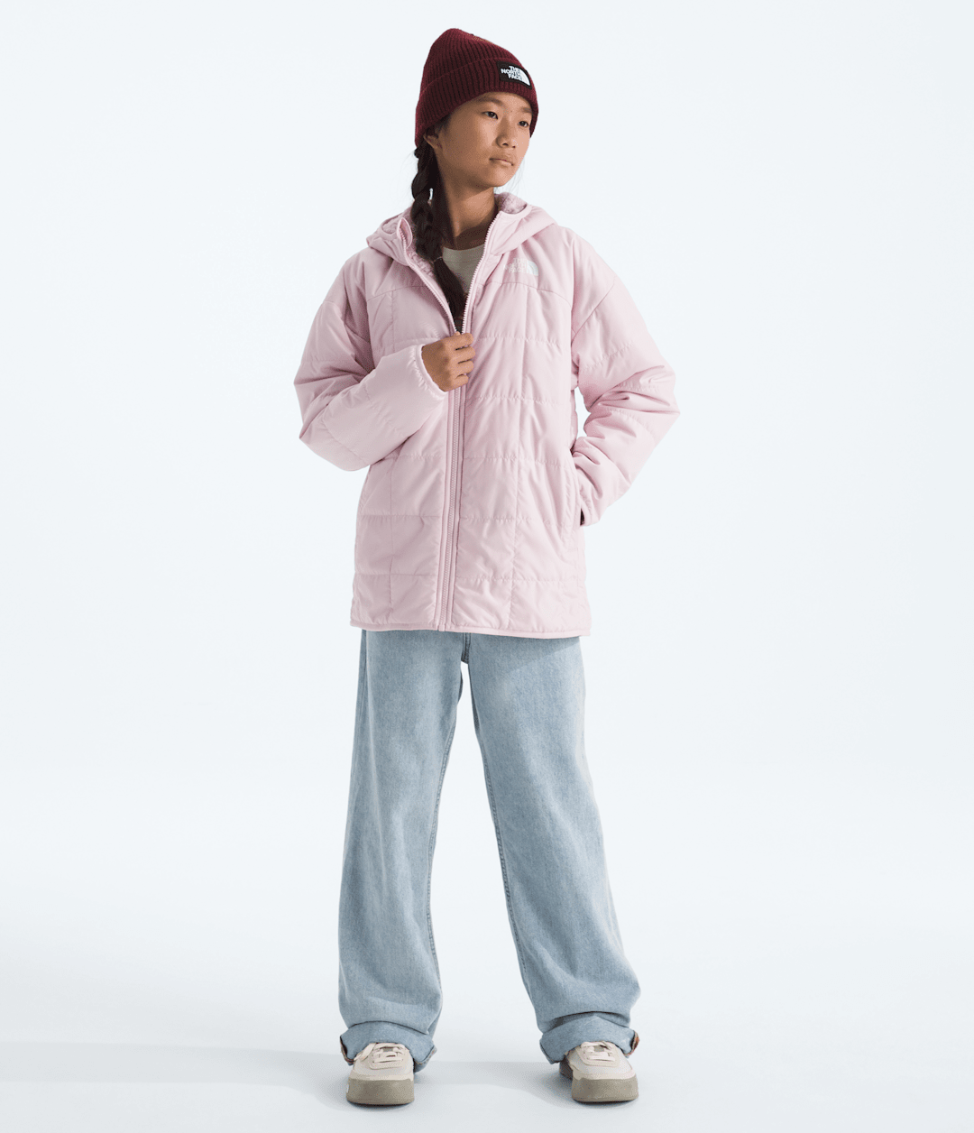 Girls’ Reversible Shasta Short Parka - Pale Blossom