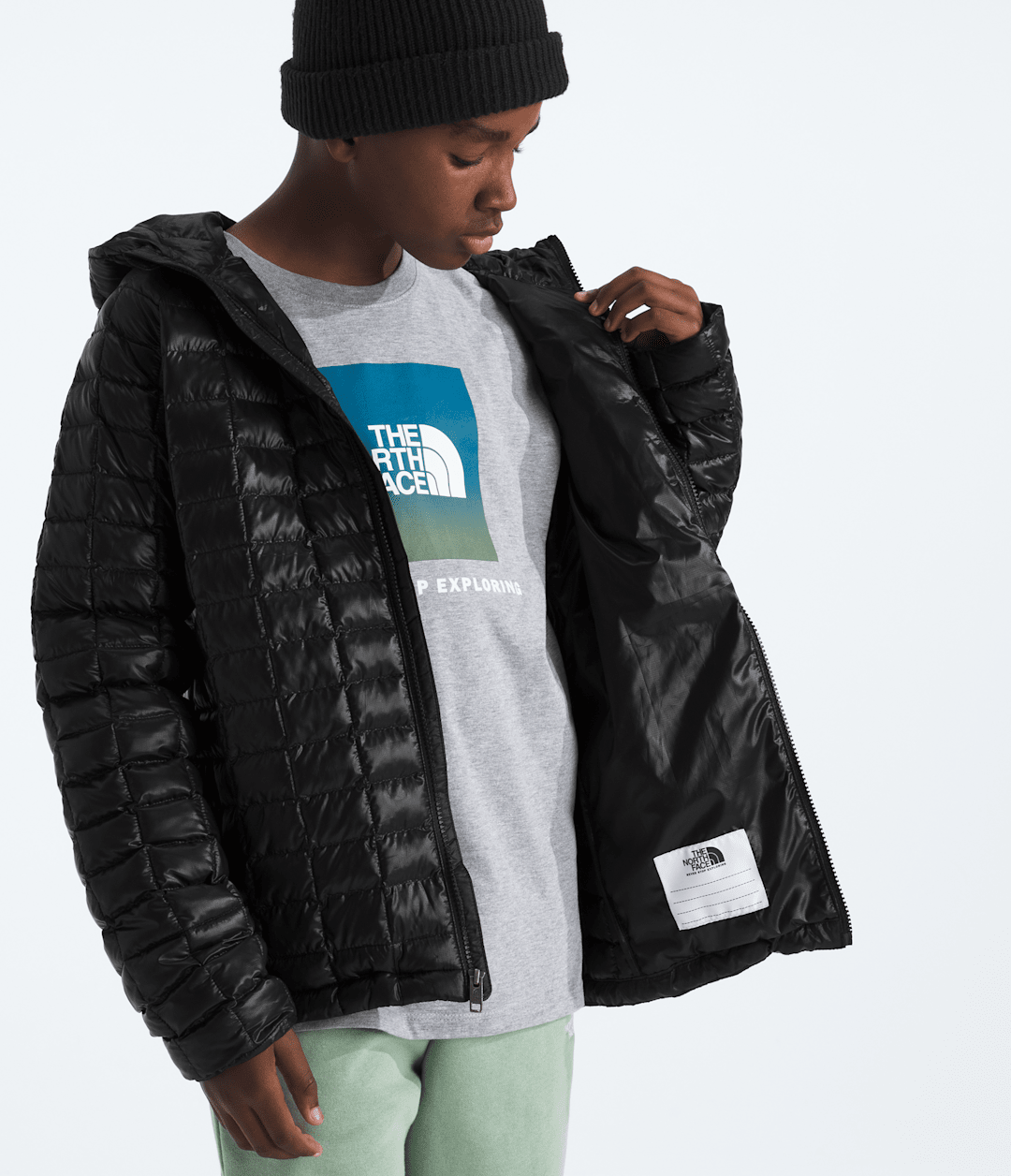 Boys’ & Girls’ THERMOBALL™ Hooded Jacket - TNF Black