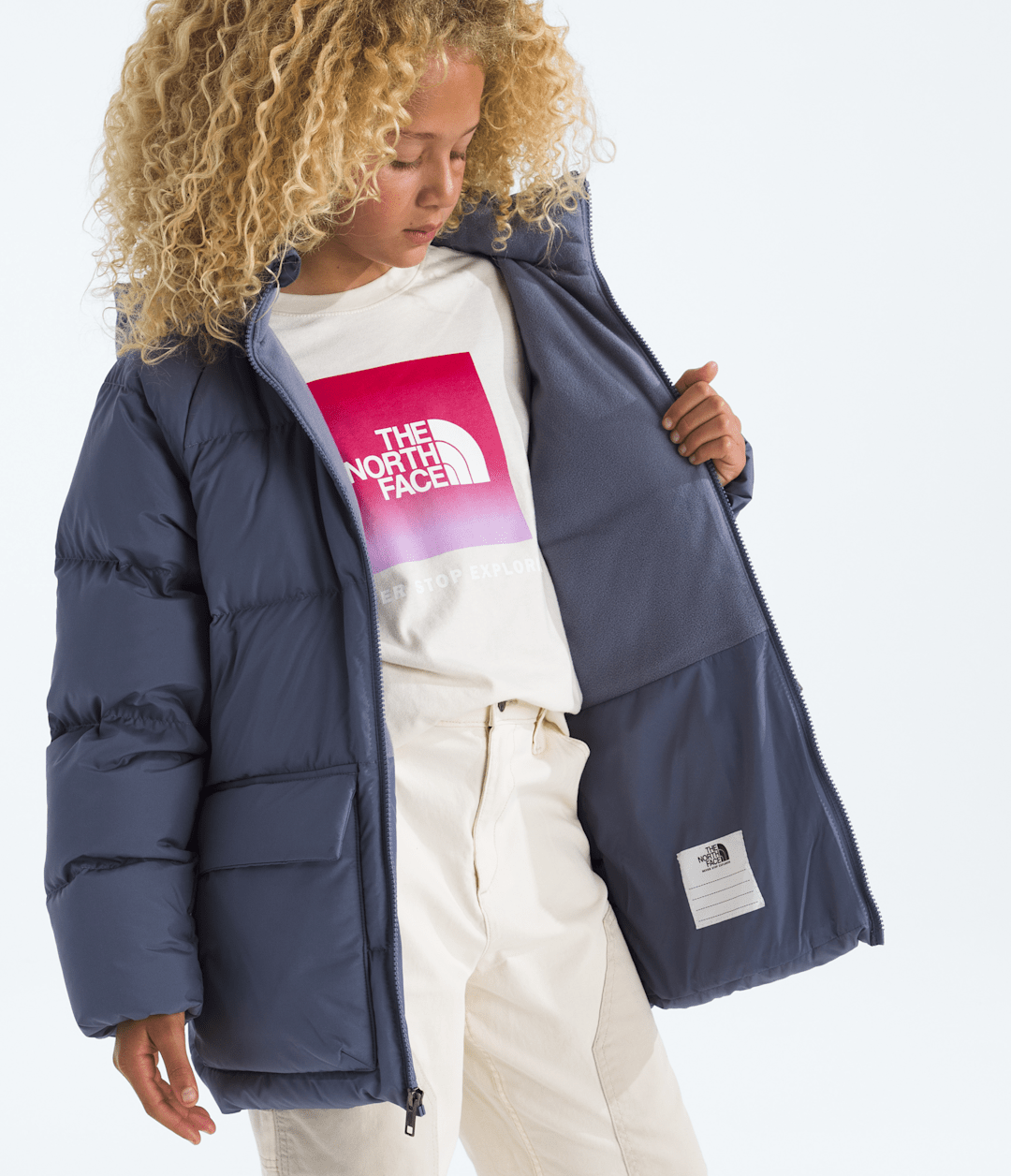 Boys’ & Girls’ North Down Fleece-Lined Short Parka - Twilight Galaxy