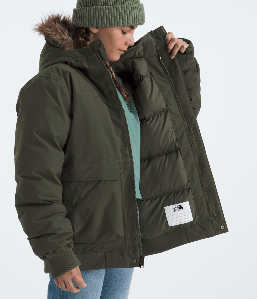 Boys’ & Girls’ McMurdo Hooded Jacket - New Taupe Green