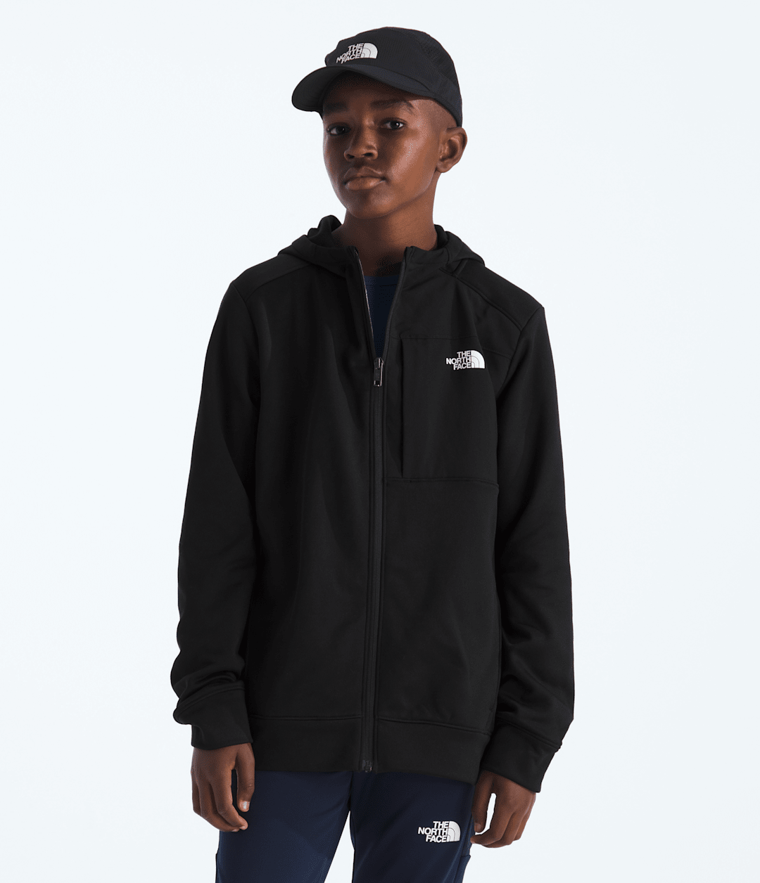 Boys’ & Girls’ TNF™ Performance Fleece Full-Zip Hooded Jacket - TNF Black
