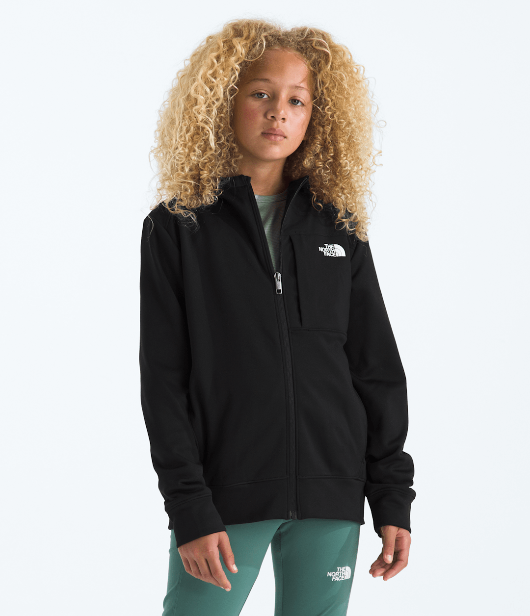 Boys’ & Girls’ TNF™ Performance Fleece Full-Zip Hooded Jacket - TNF Black
