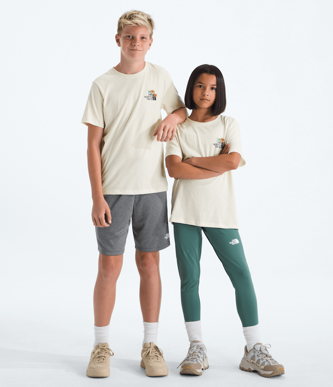 Boys’ & Girls’ Evolution Flora Short-Sleeve Tee—Graphic - White Dune