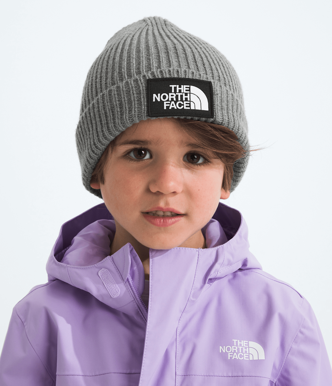 Kids’ TNF™ Logo Box Cuffed Beanie - TNF Medium Grey Heather