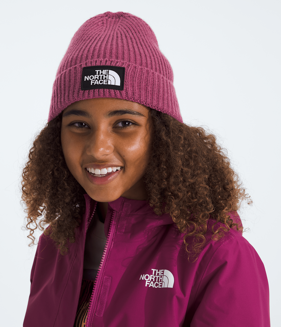 Kids’ TNF™ Box Logo Cuffed Beanie - Cyber Berry