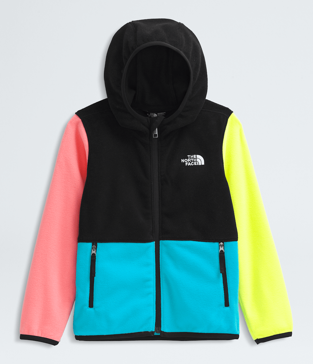 Kids’ Glacier Full-Zip Hoodie - Tnf Black-Meridian Blue-Fizz Lime-Coral Crush