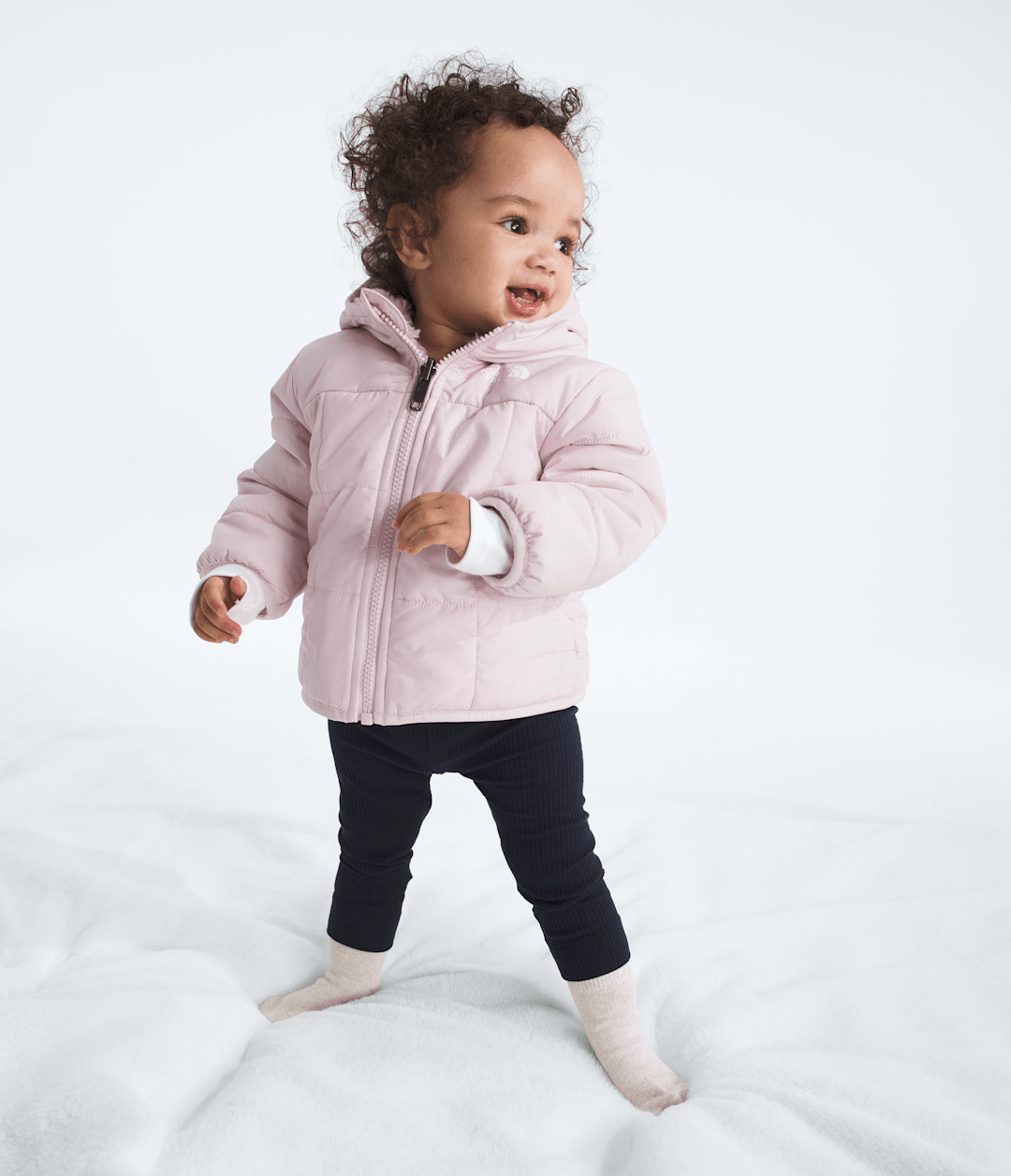 Baby Girls’ Reversible Shasta Full-Zip Hooded Jacket - Pale Blossom