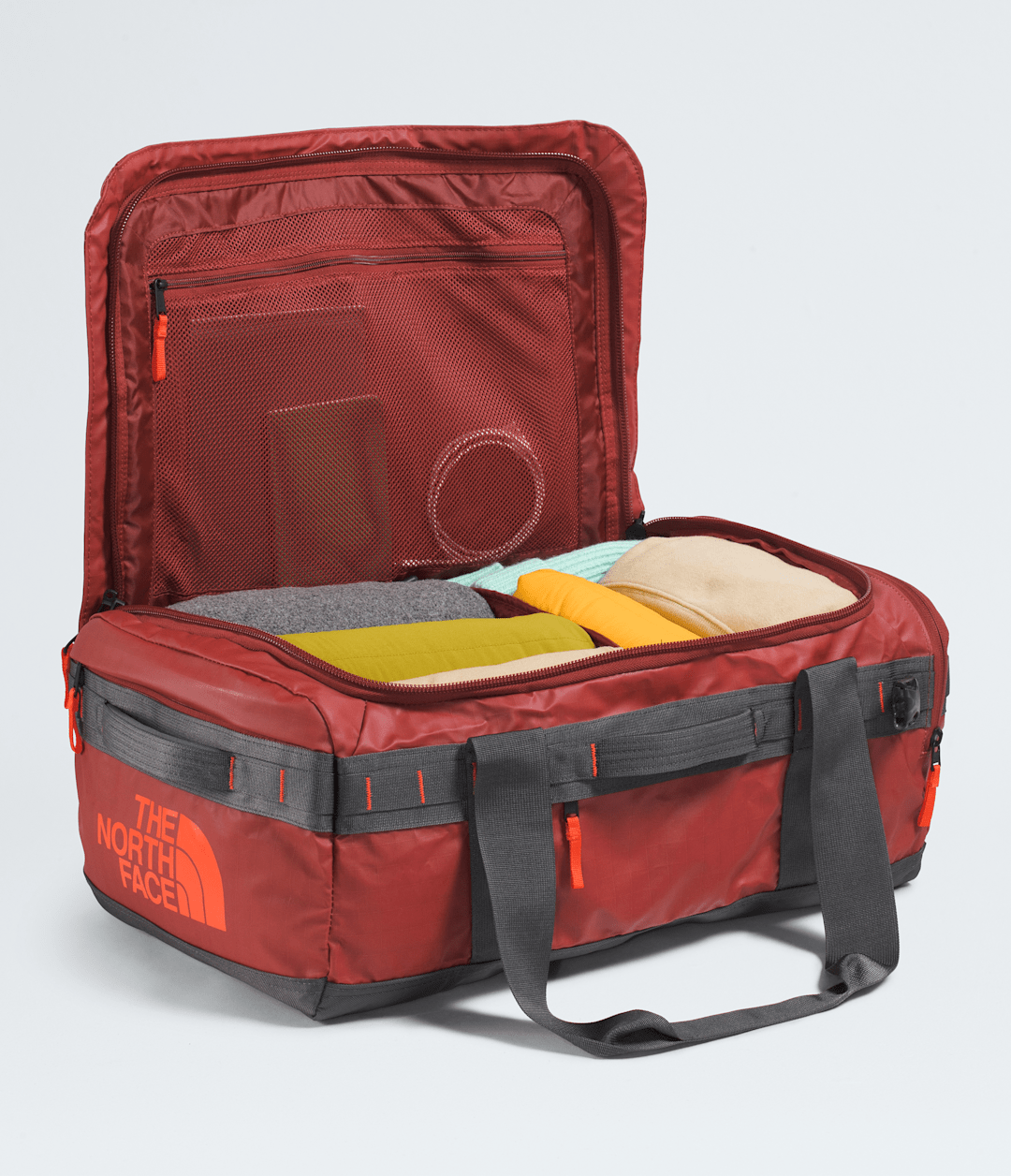 Base Camp Voyager Duffel—42L - Iron Clay-Anthracite Grey-Lava Red